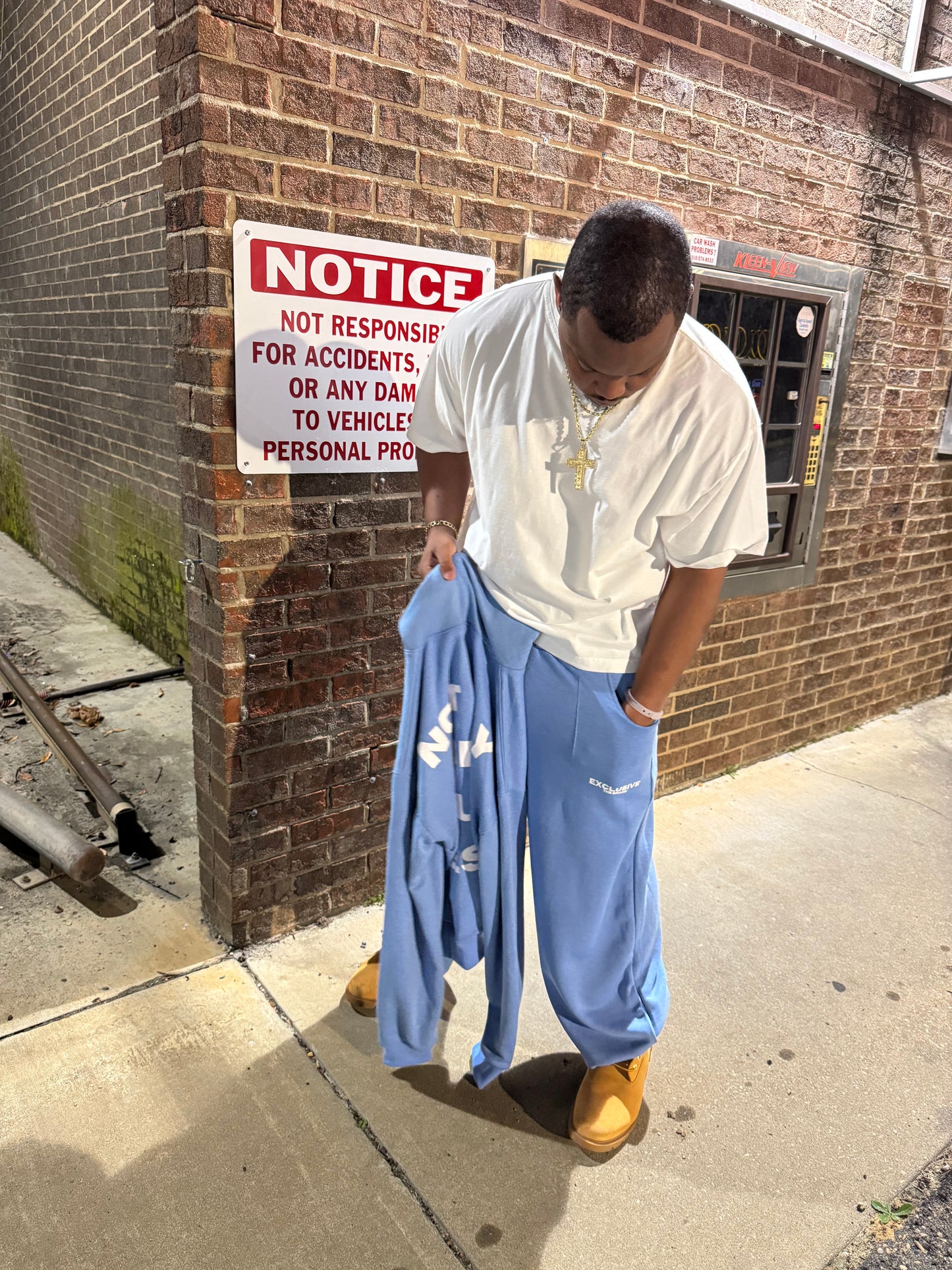 Powder Blue Flare Sweatpants